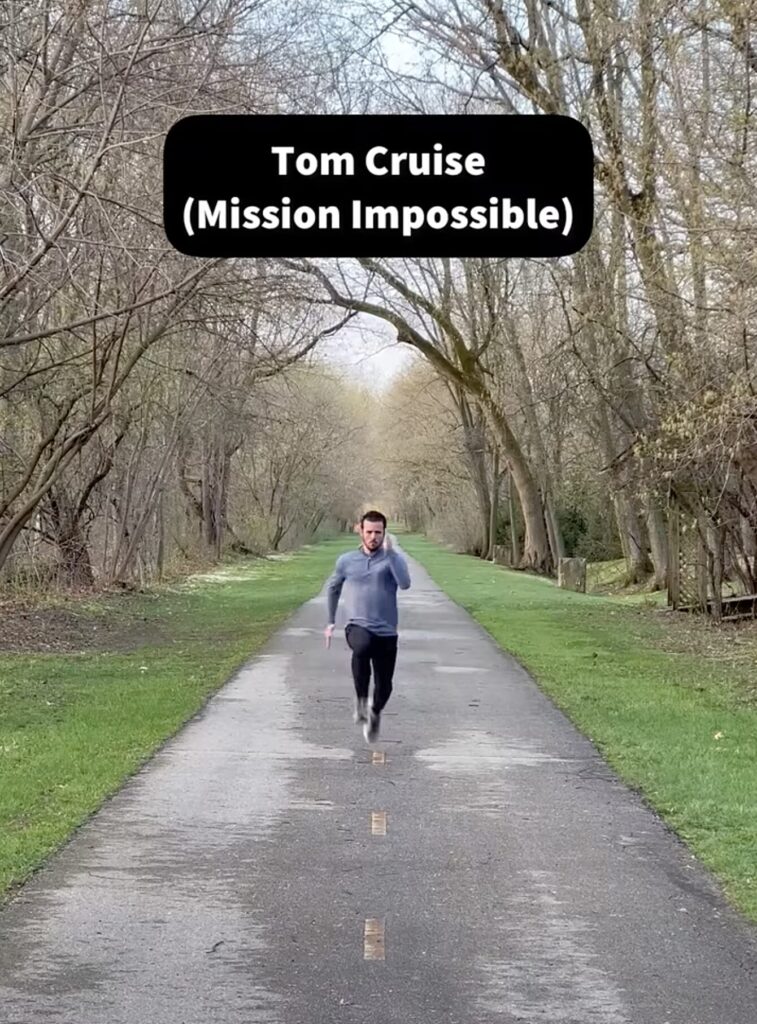 Comedians' impersonations of different actors running is absolutely hilarious