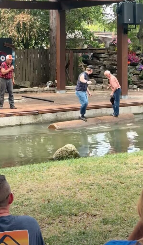 Watch This Older Man School A Young Competitor In A Log Rolling Showdown