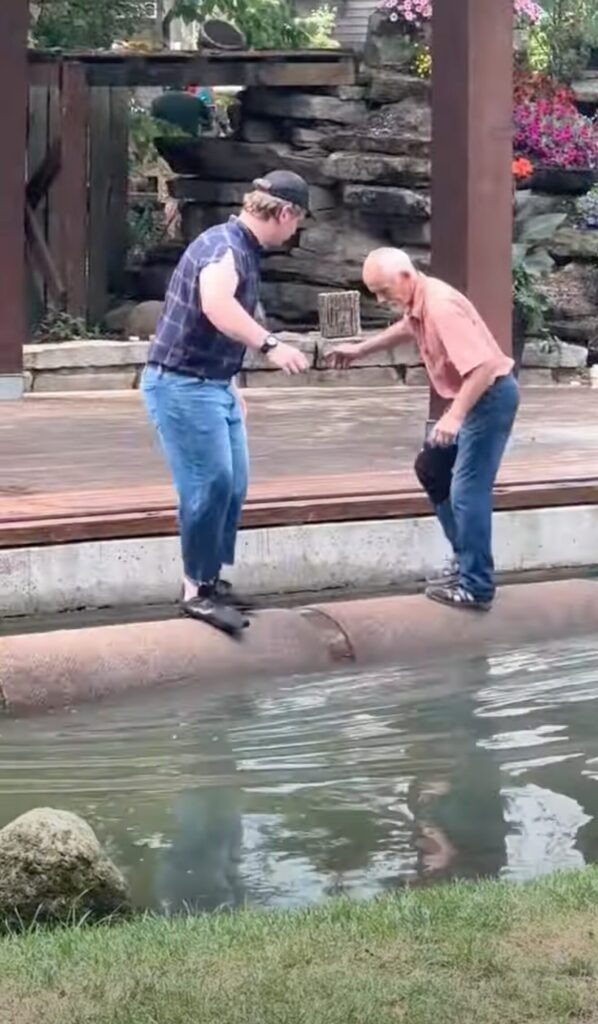 Watch This Older Man School A Young Competitor In A Log Rolling Showdown