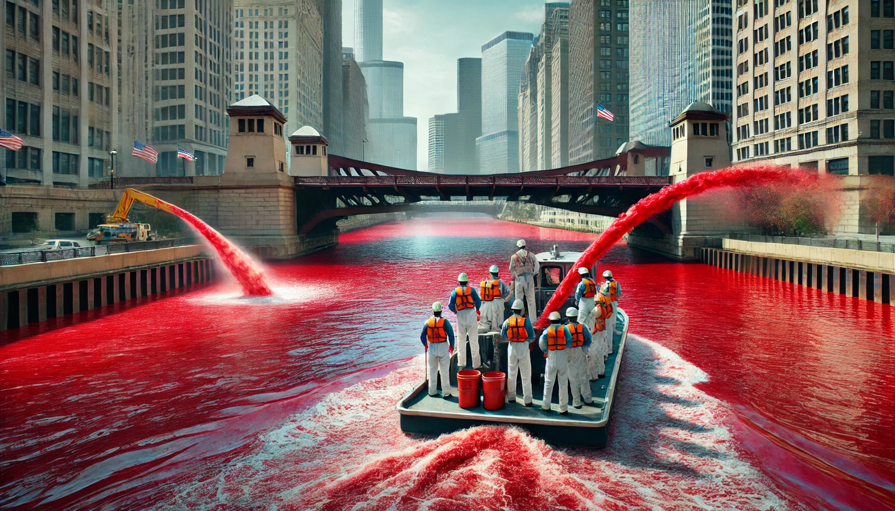 Many are outraged as DNC unveils the Chicago River dyed red to celebrate abortion